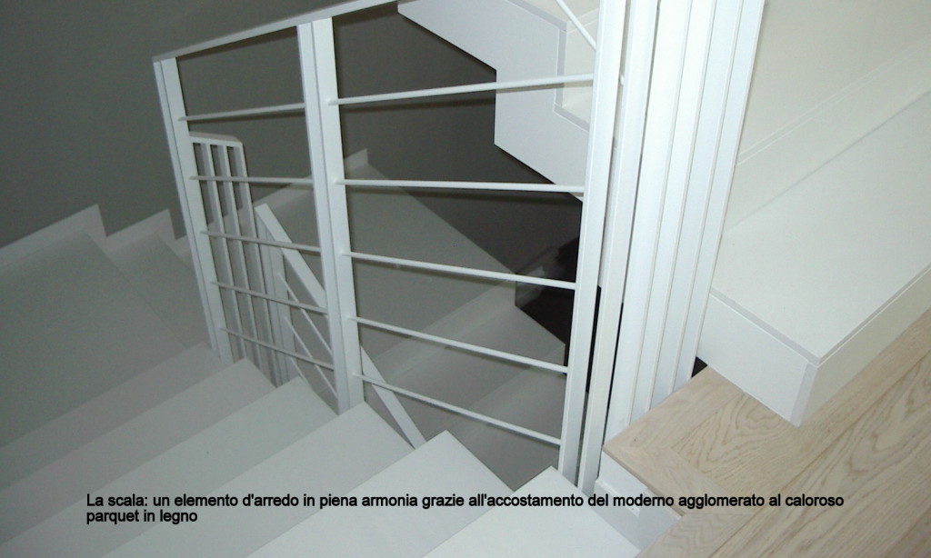 scala in agglomerato di quarzo prodotto finito