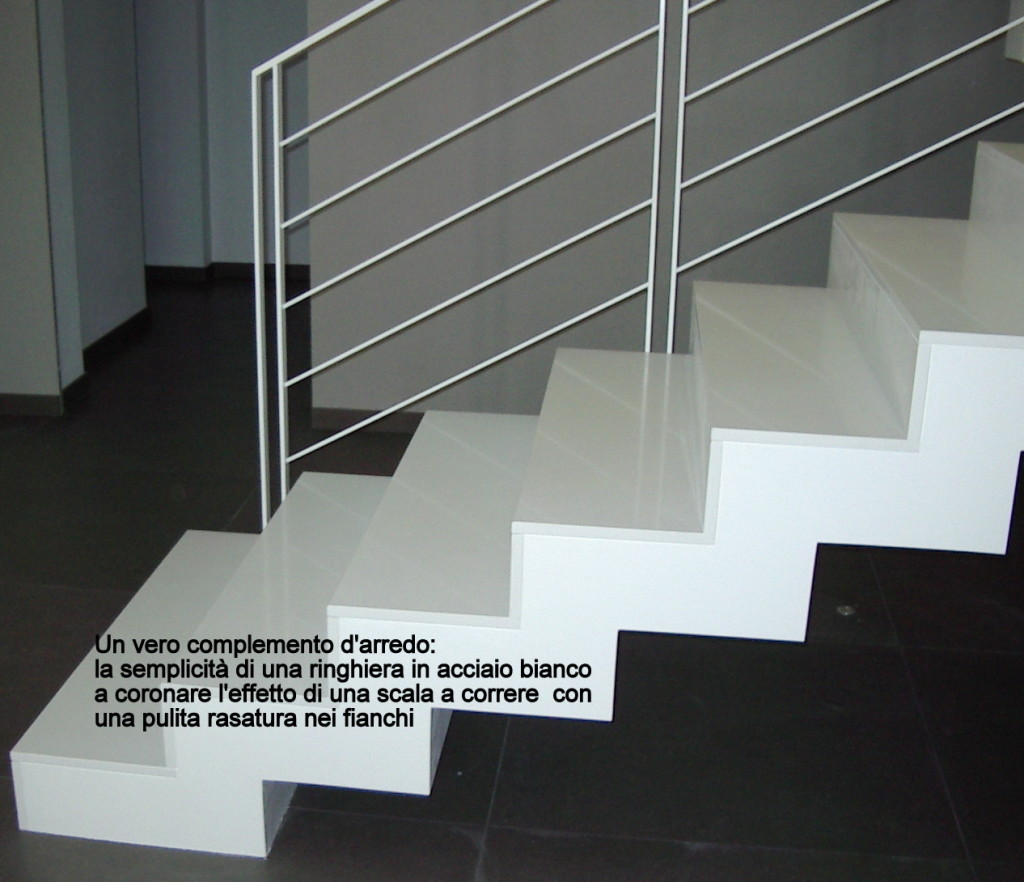 scala in agglomerato di quarzo - complemento d'arredo